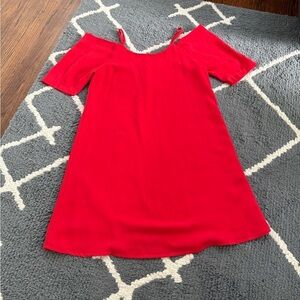 PPLA Red Strappy Off-Shoulder Dress